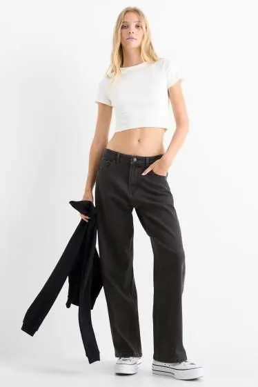 Baggy jeans - mid-rise waist