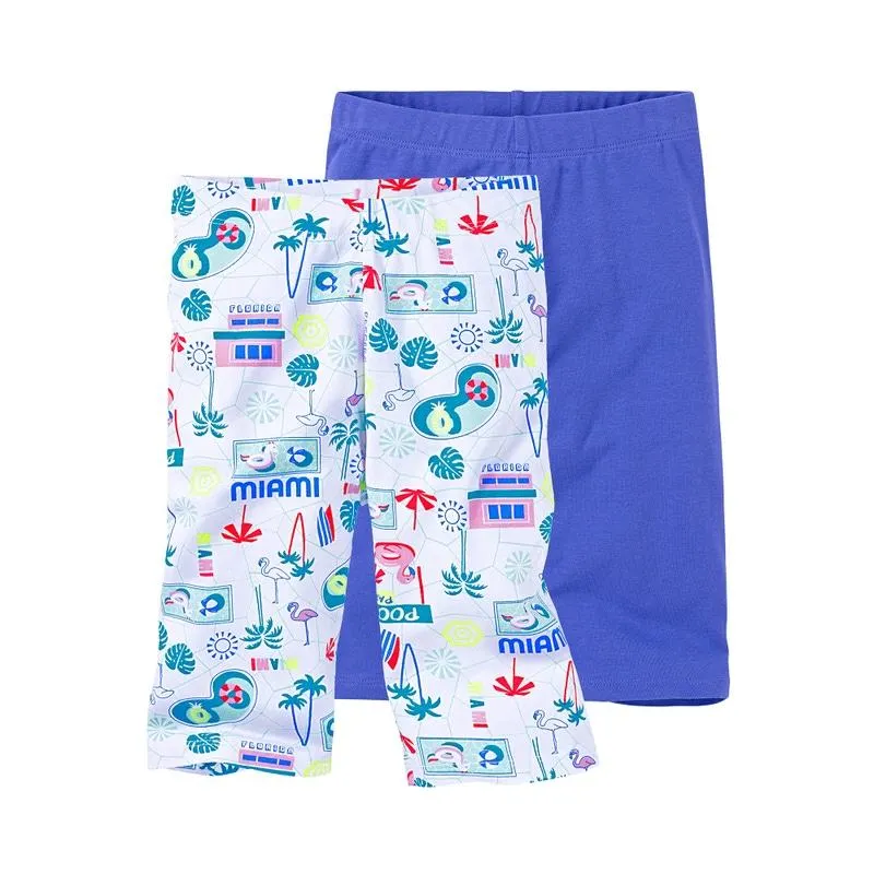 Kinder-Mädchen-Radlerhosen, 2er-Pack