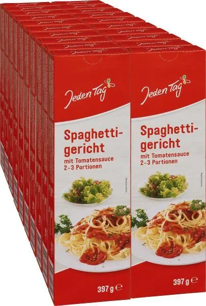 Jeden Tag Spaghetti-Gericht mit Tomaten-Sauce 20 x 0,40 kg