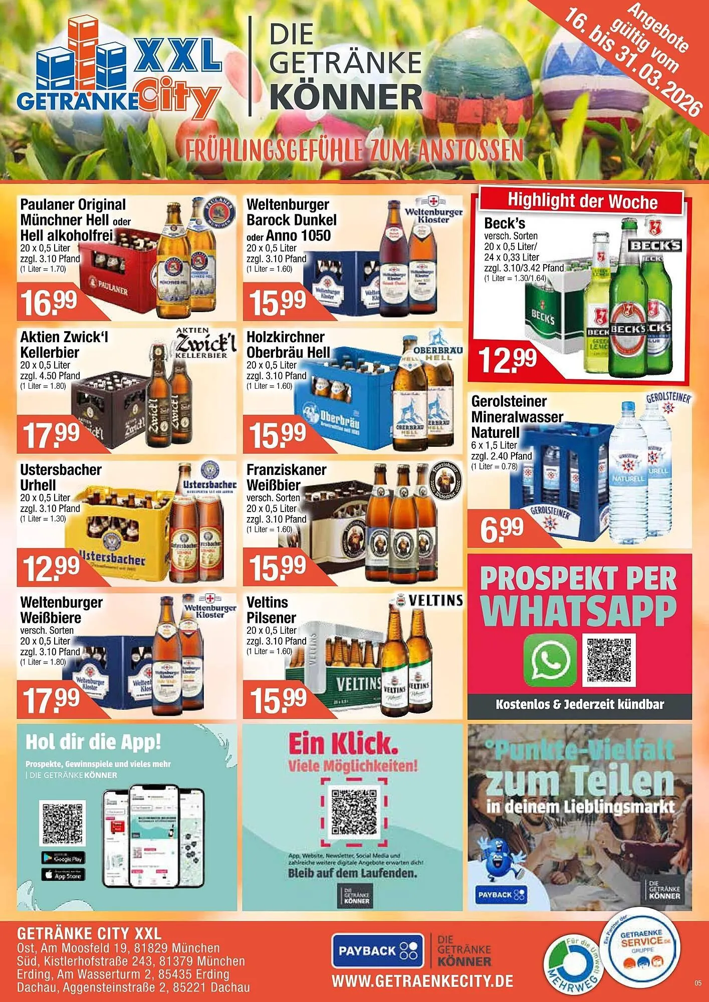Getränke City Prospekt von 16. März bis 31. März 2026 - Prospekt seite 1
