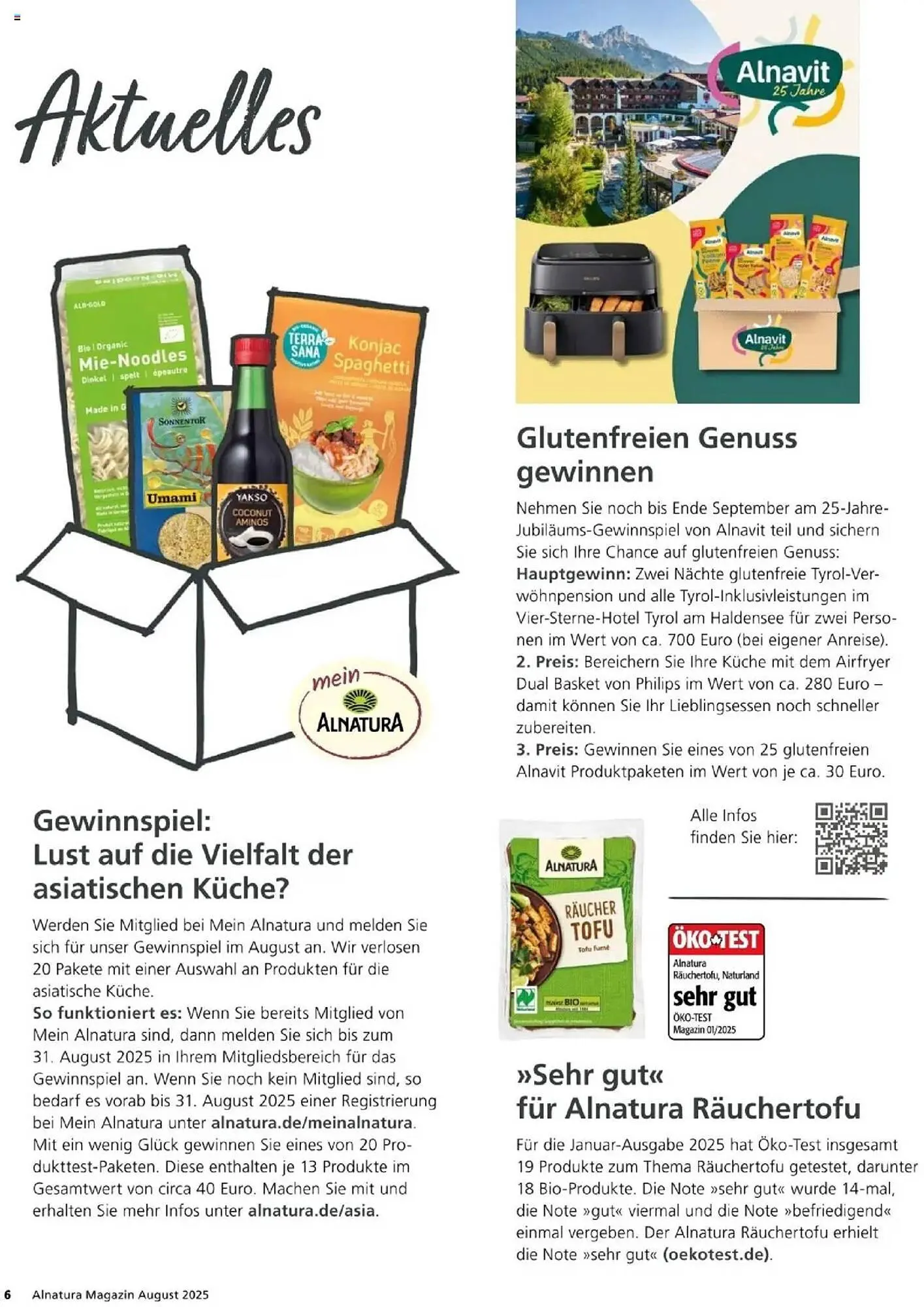Alnatura Prospekt von 1. August bis 31. August 2025 - Prospekt seite 6