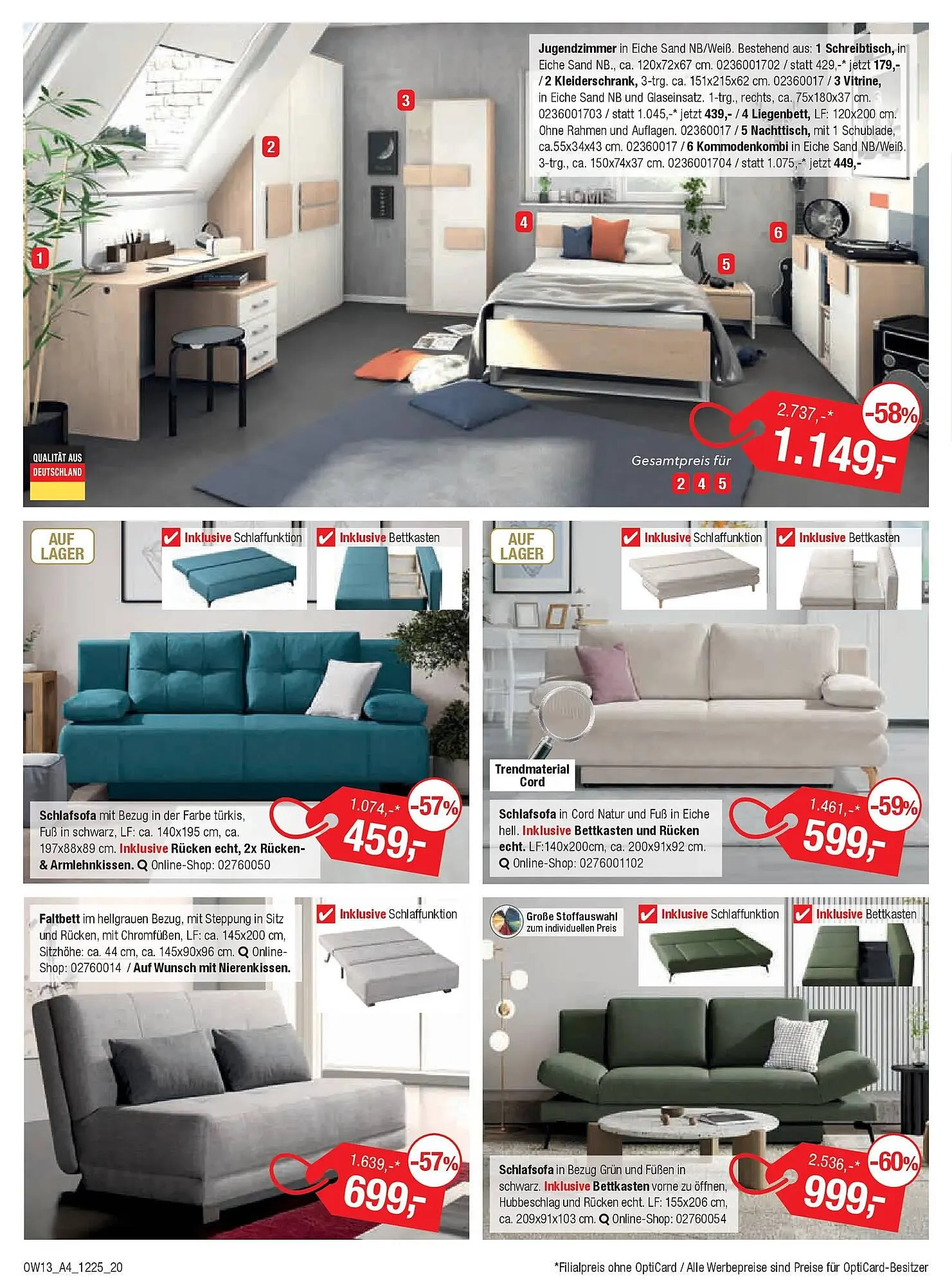 Opti Wohnwelt Prospekt von 18. Dezember bis 10. Januar 2026 - Prospekt seite 20