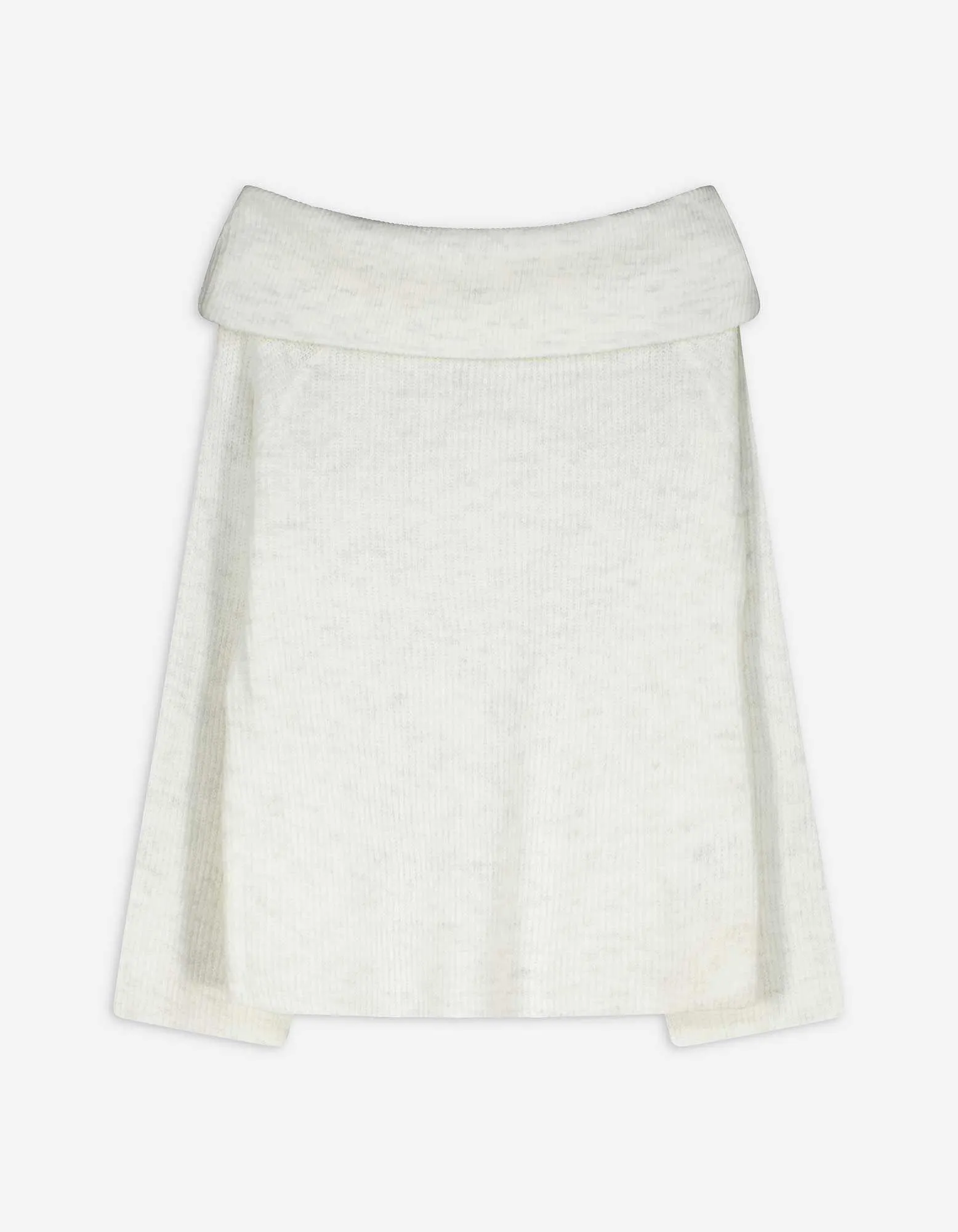 Strickpullover - Carmen-Ausschnitt - weiß