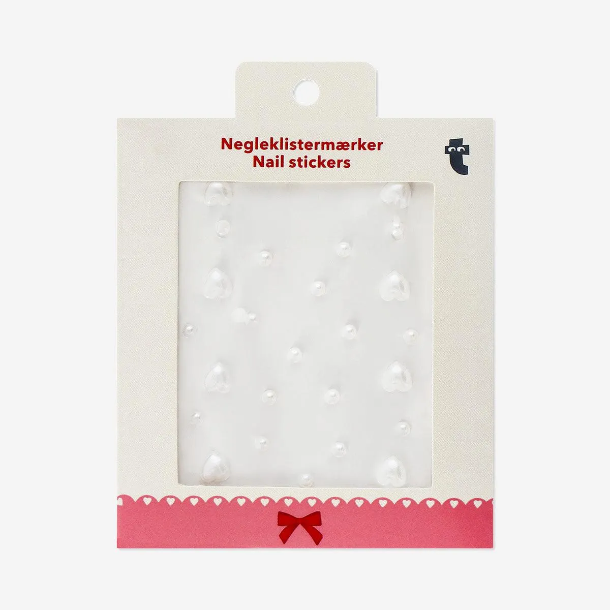 Pearl heart nail stickers