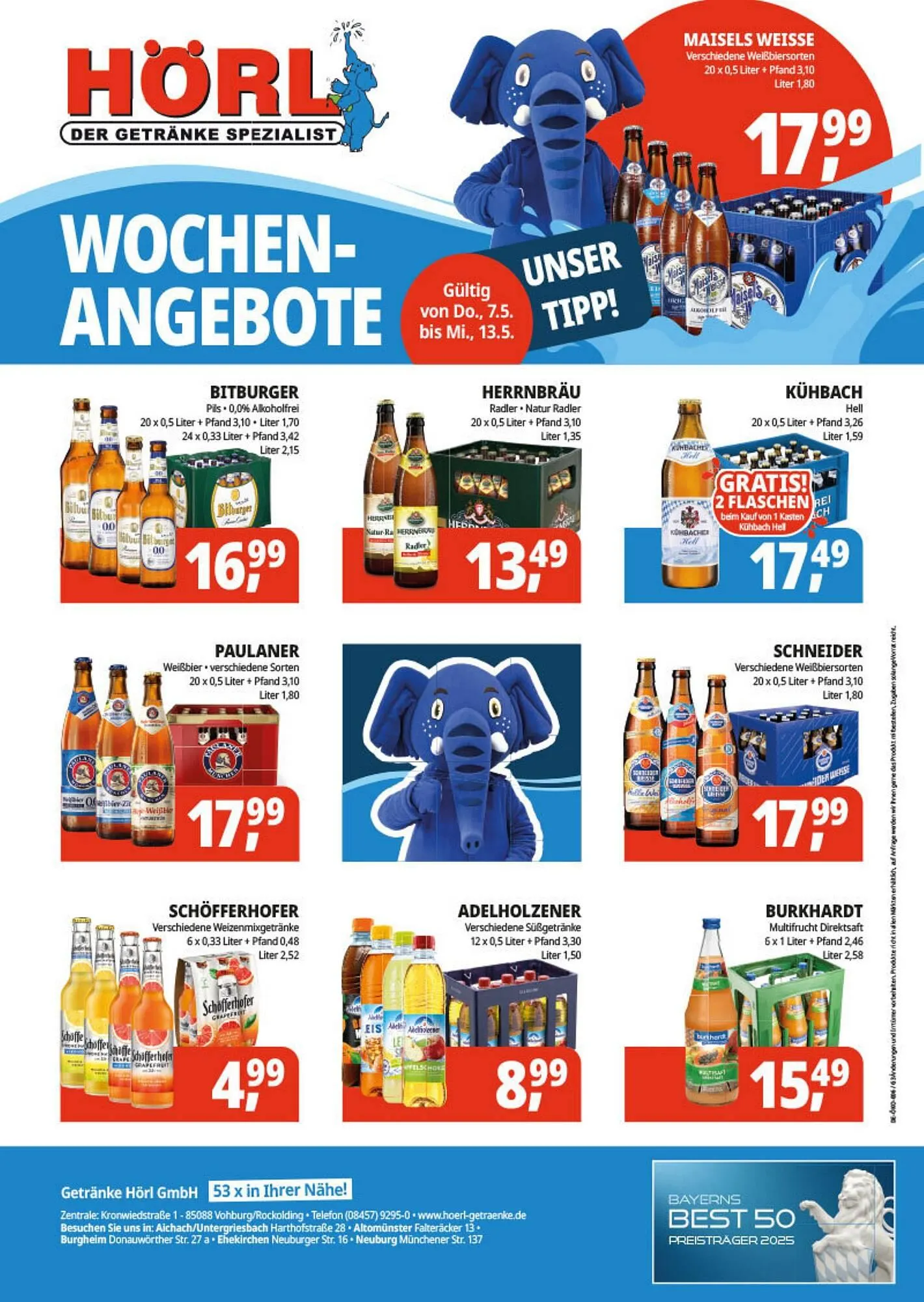 Hörl Getränke Prospekt von 7. Mai bis 13. Mai 2026 - Prospekt seite 1