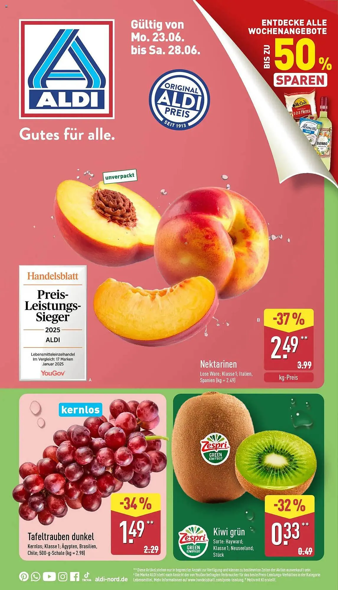 Aldi Nord Prospekt von 23. Juni bis 28. Juni 2025 - Prospekt seite 1