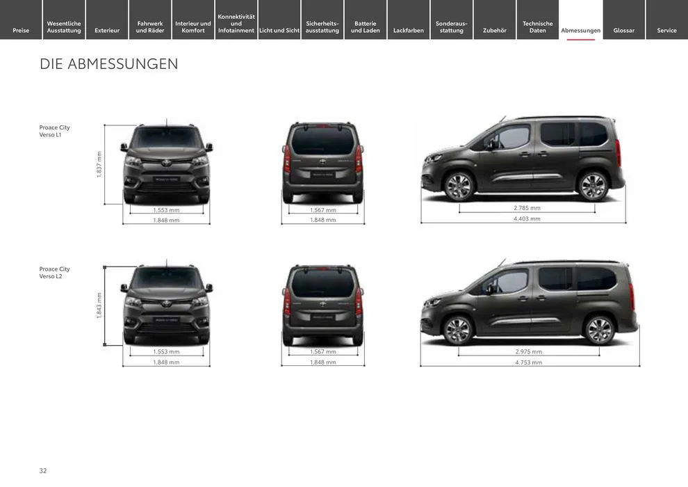Toyota Proace City Verso / Proace City Verso Electric von 6. April bis 6. April 2025 - Prospekt seite 32
