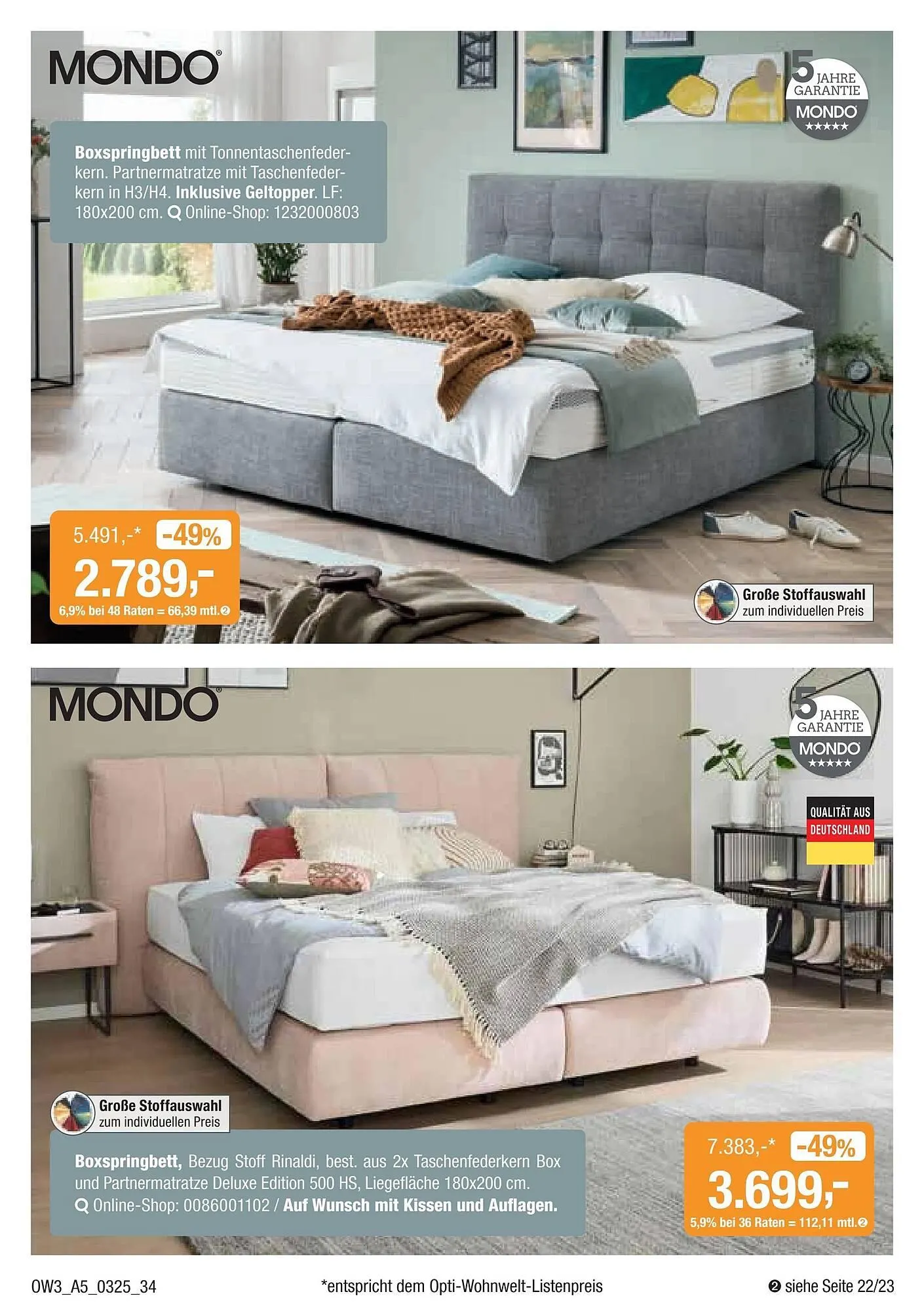 Opti Wohnwelt Prospekt von 27. Februar bis 23. März 2025 - Prospekt seite 34