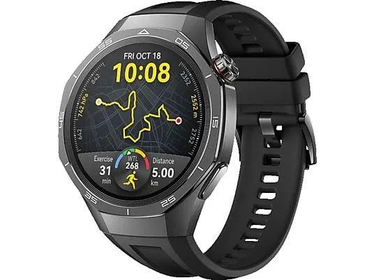 HUAWEI Watch GT5 Pro 46 MM Smartwatch Fluorelastomer, 140-210 mm, Black