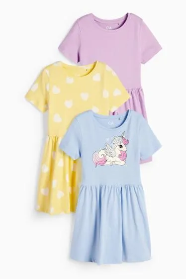 Multipack of 3 - unicorn and heart - dress