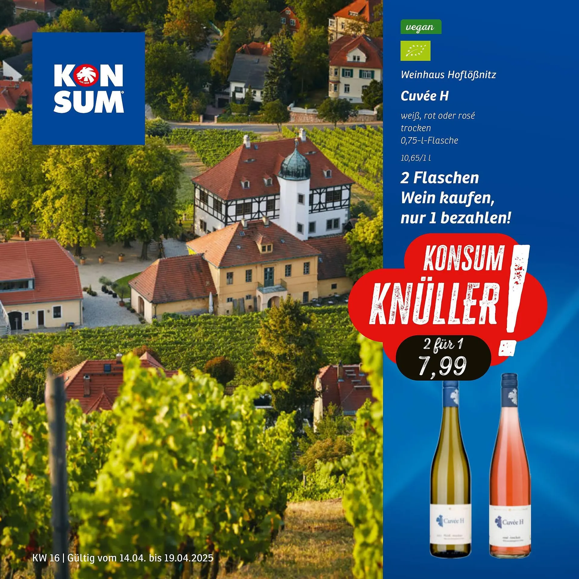 KONSUM Prospekt von 14. April bis 19. April 2025 - Prospekt seite 1