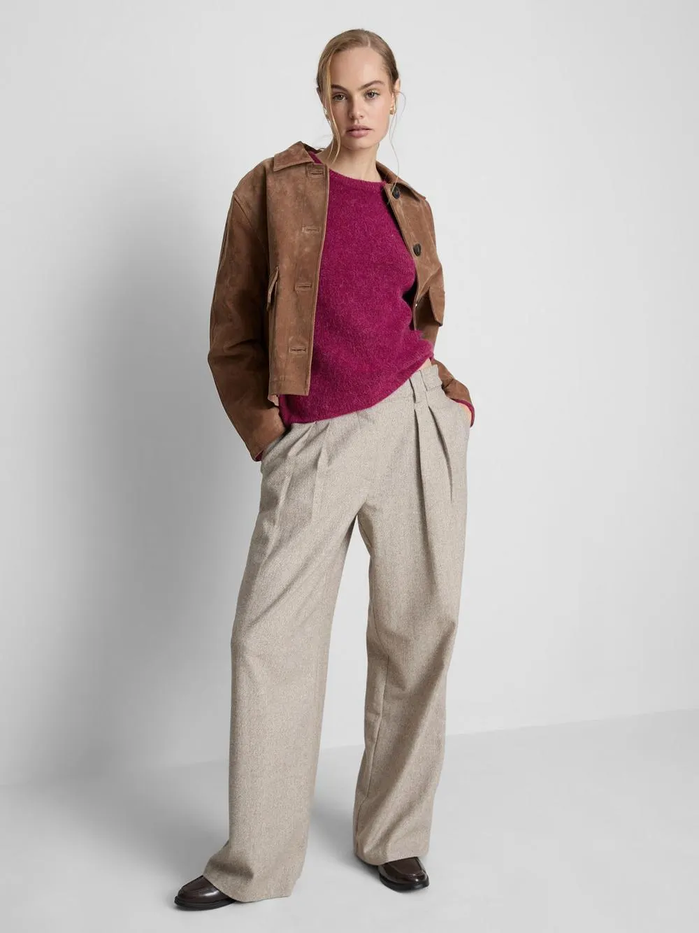 „The Edit“ Pullover mit geripptem Rundhalsausschnitt