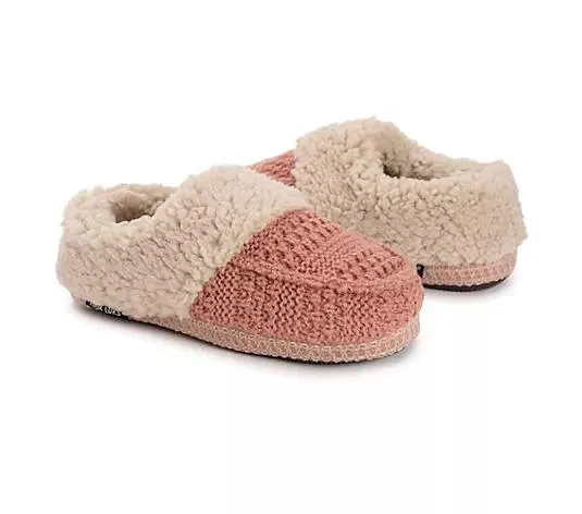 MUK LUKs Damen Hausschuhe Strickoptik gefüttert waschbar