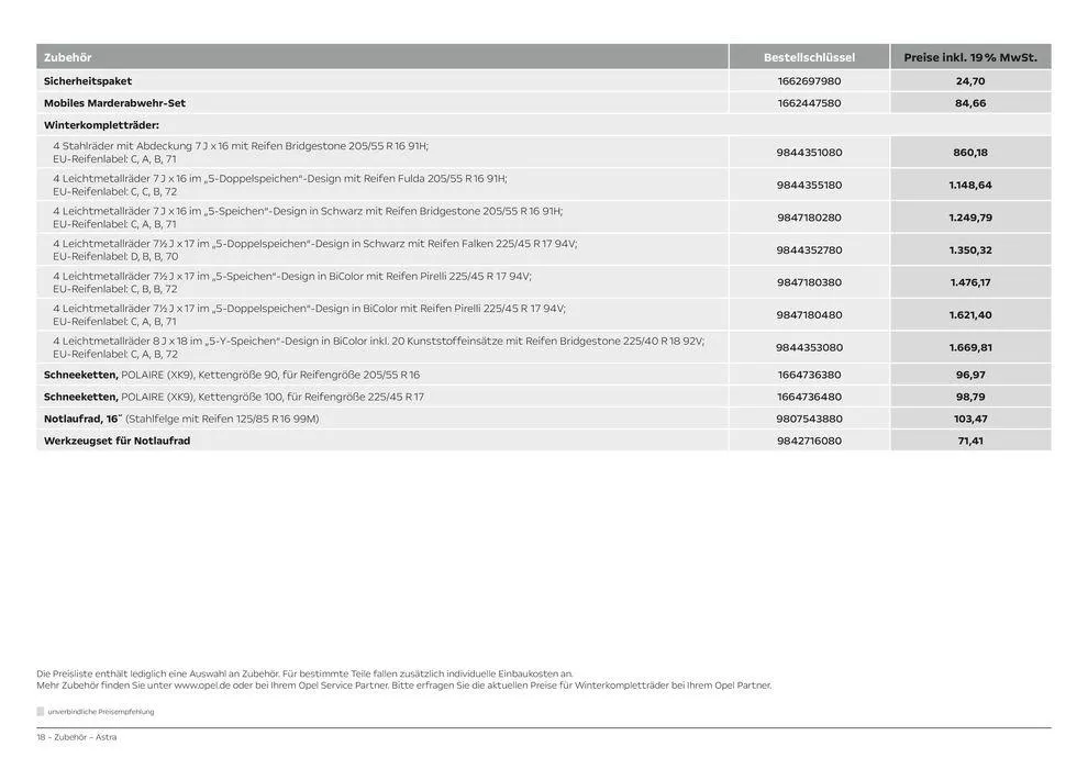 Opel Astra 5-Türer von 6. April bis 6. April 2025 - Prospekt seite 18