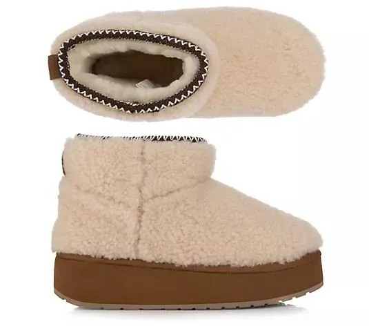EMU Australia Damen-Bootie Stinger Micro Flatform Teddy Schaffell