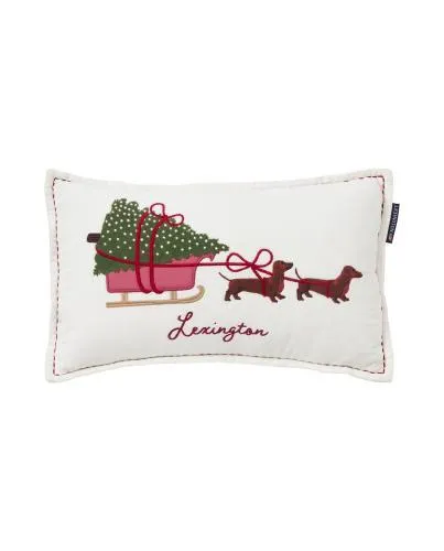 Lexington Kissenbezug Dog Sleigh Organic Cotton Velvet