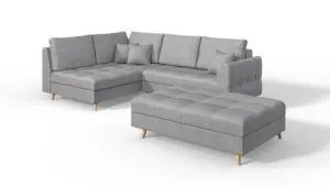 Skandinavisches Ecksofa Amber mit Hocker