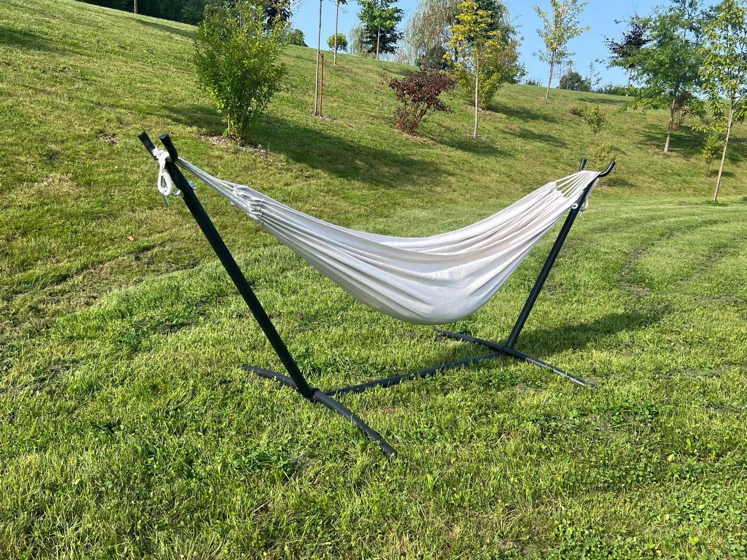 Hängematte mit Gestell 270x108x100cm Natur