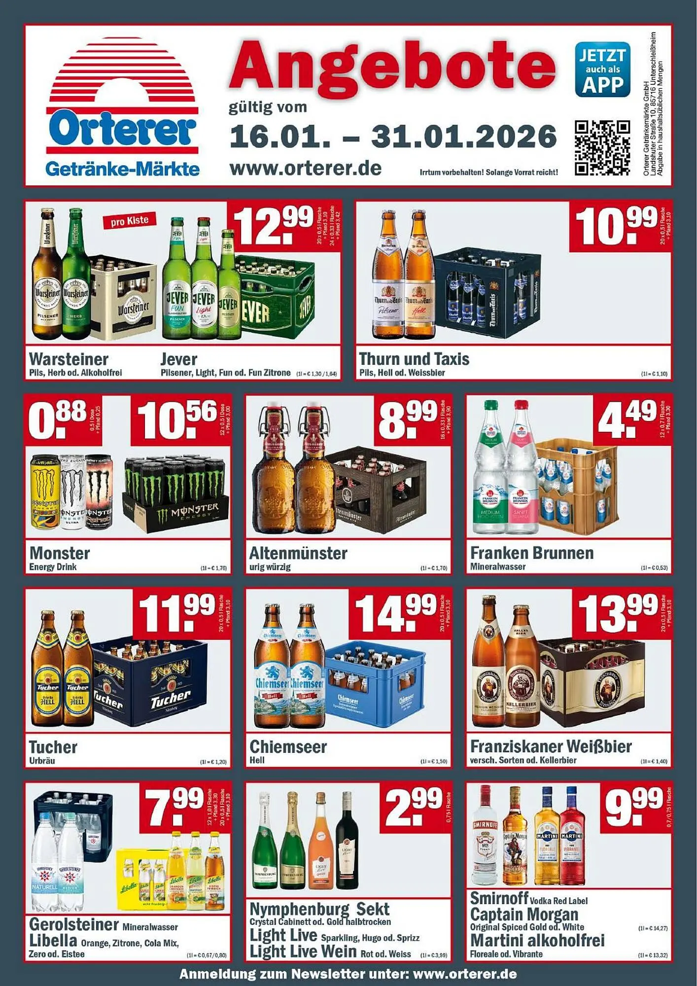 Sobi Getränkemarkt Prospekt von 16. Januar bis 31. Januar 2026 - Prospekt seite 1