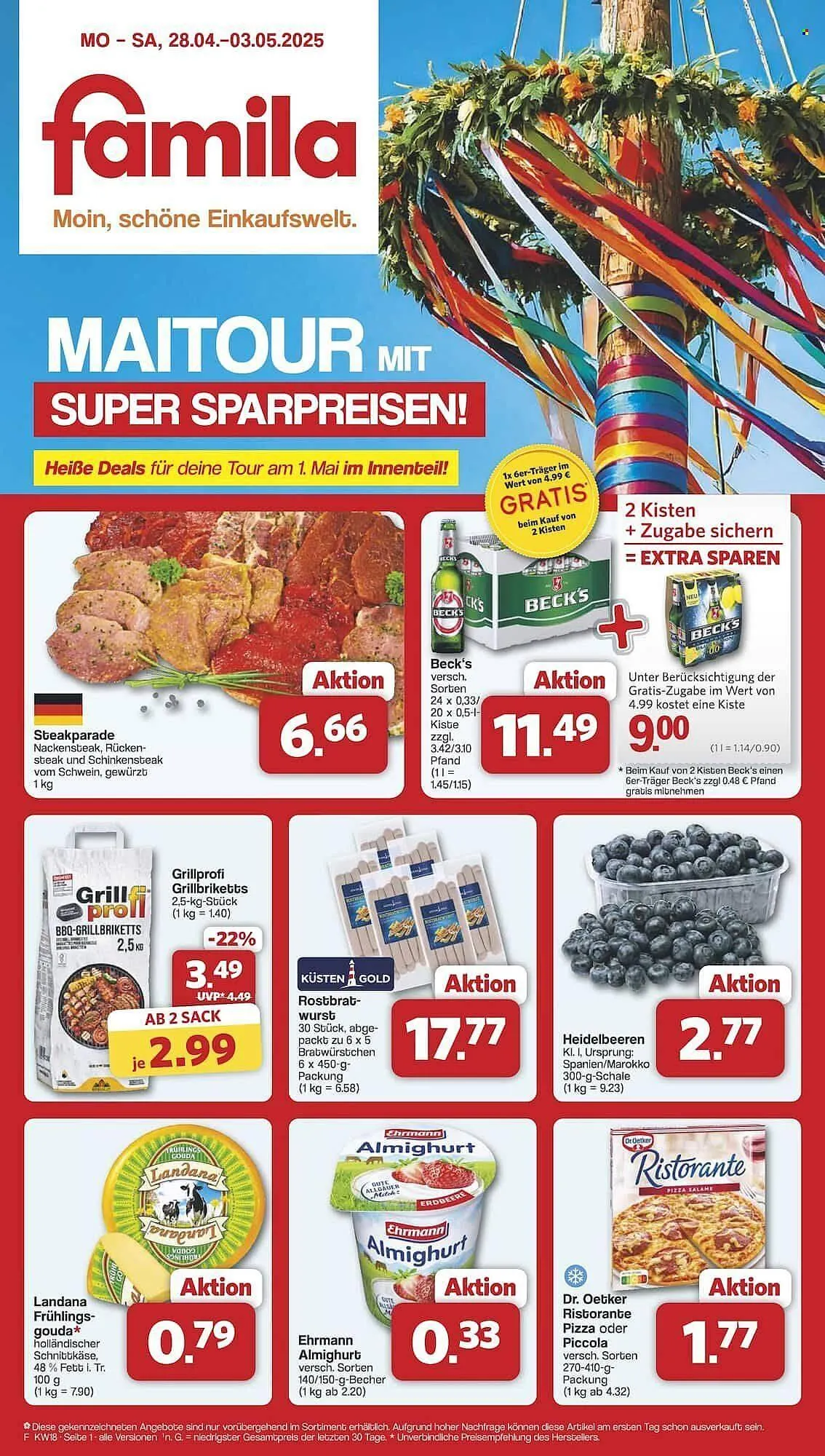 Famila Nord Ost Prospekt von 28. April bis 3. Mai 2025 - Prospekt seite 1