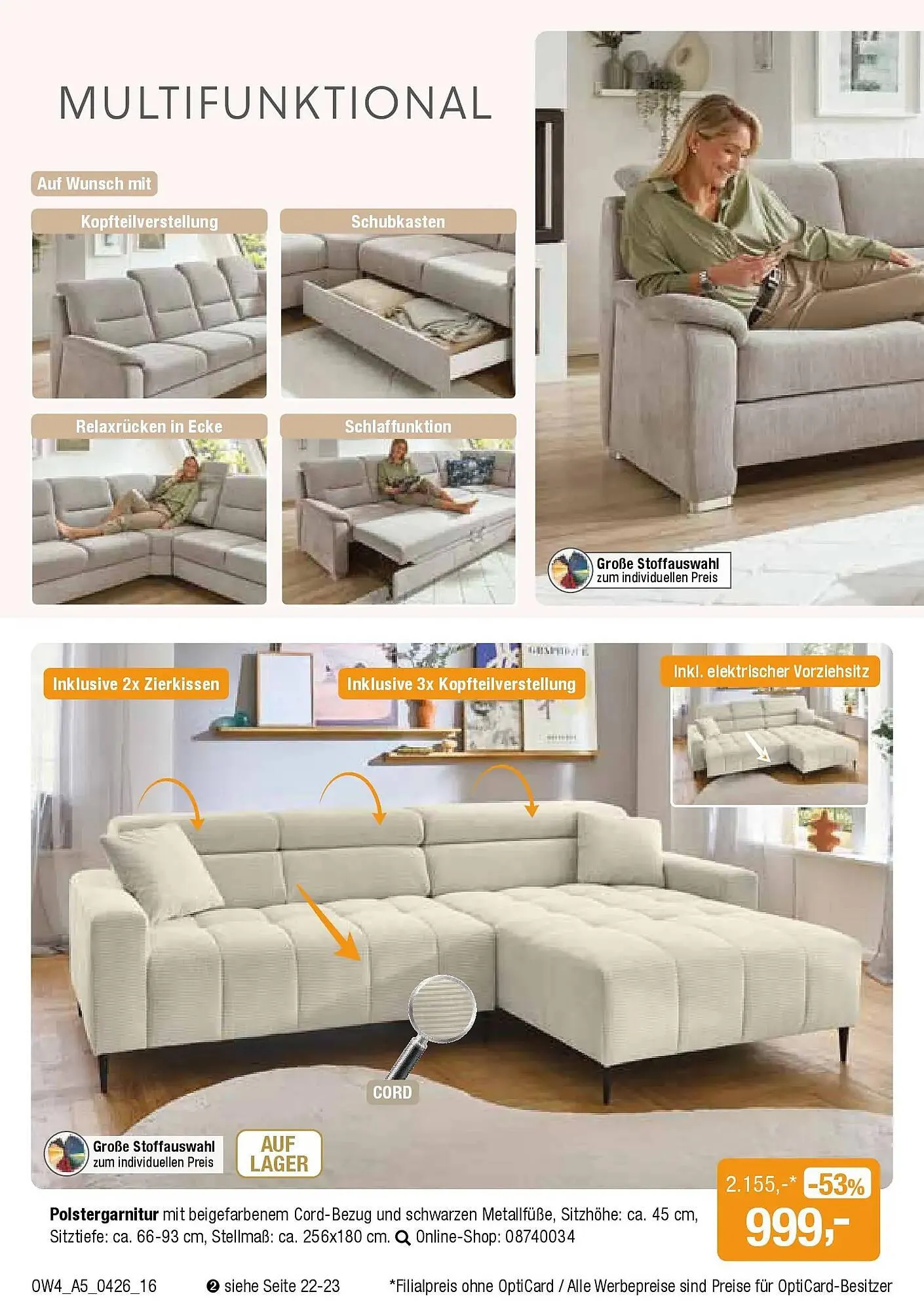 Opti Wohnwelt Prospekt von 1. April bis 18. April 2026 - Prospekt seite 16