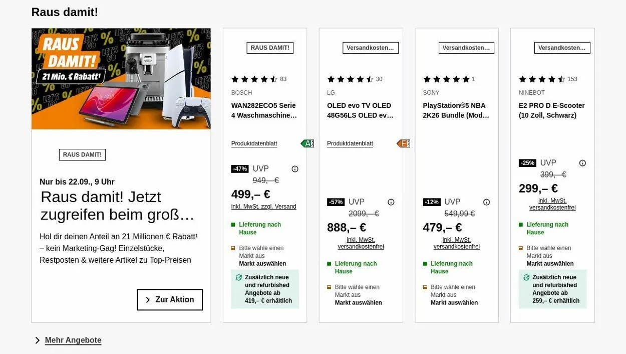 Saturn Aktueller Prospekt von 15. September bis 24. September 2025 - Prospekt seite 1