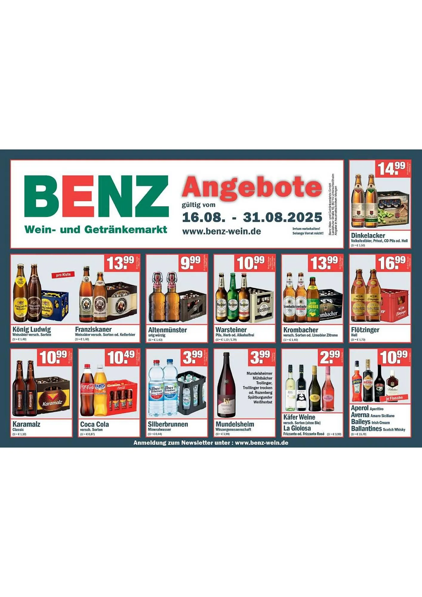 Benz Getränke Prospekt - 1