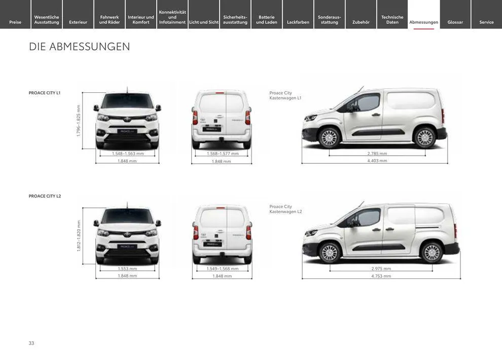 Toyota Proace City / Proace City Electric von 4. Mai bis 4. Mai 2025 - Prospekt seite 33
