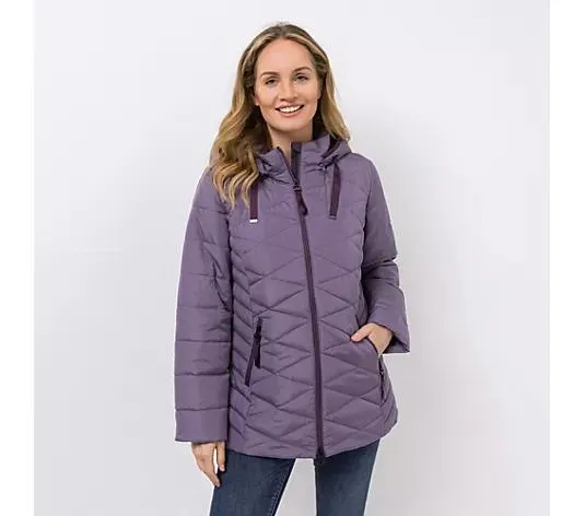 CENTIGRADE Steppjacke mit Stehkragen abnehmbare Kapuze 2-Wege-Reißverschluss