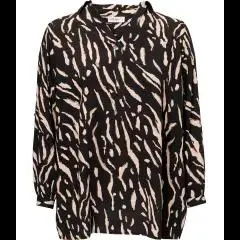 Gemusterte Bluse Janina Plus, Knopfleiste