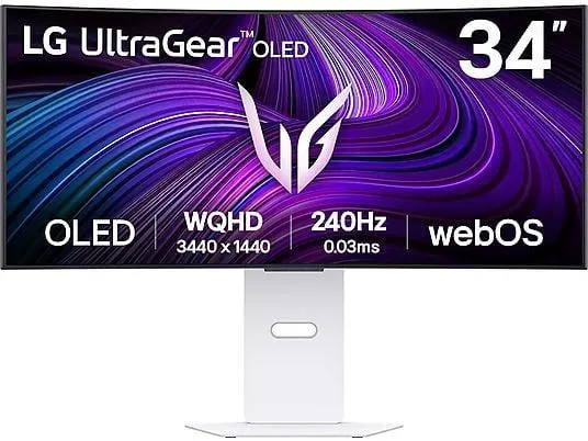LG LG UltraGear 34GX90SA-W 34 Zoll OLED 4K LG Monitor (0,03 ms Reaktionszeit, 240 Hz)