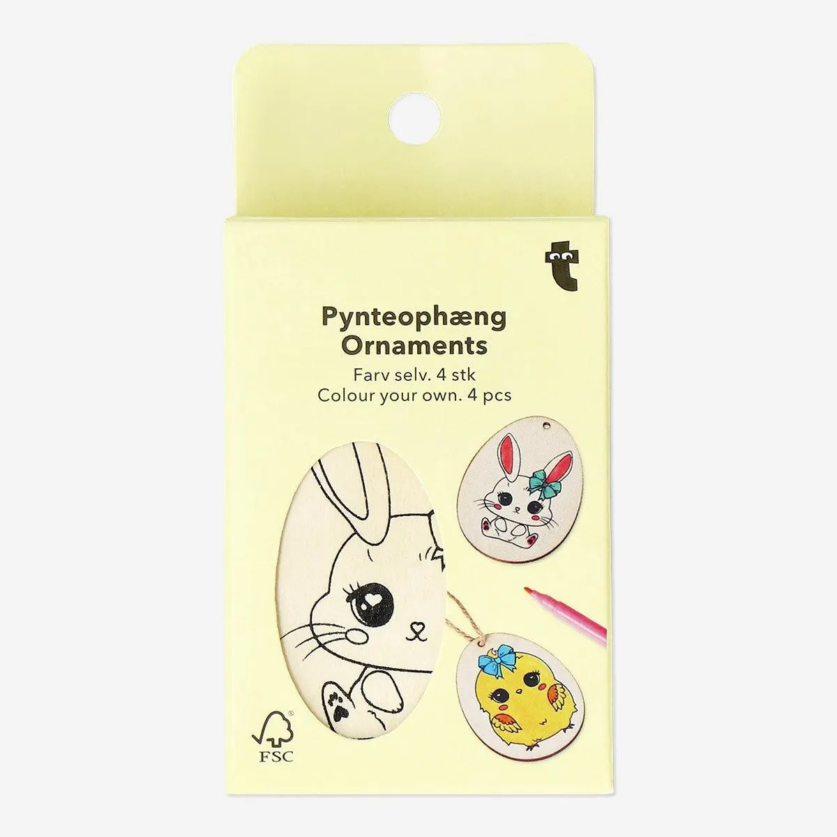 DIY wooden ornaments - 4 pcs