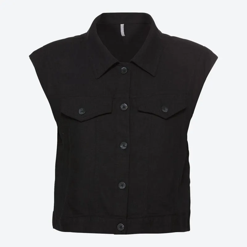 Damen-Weste aus Viskose und Leinen