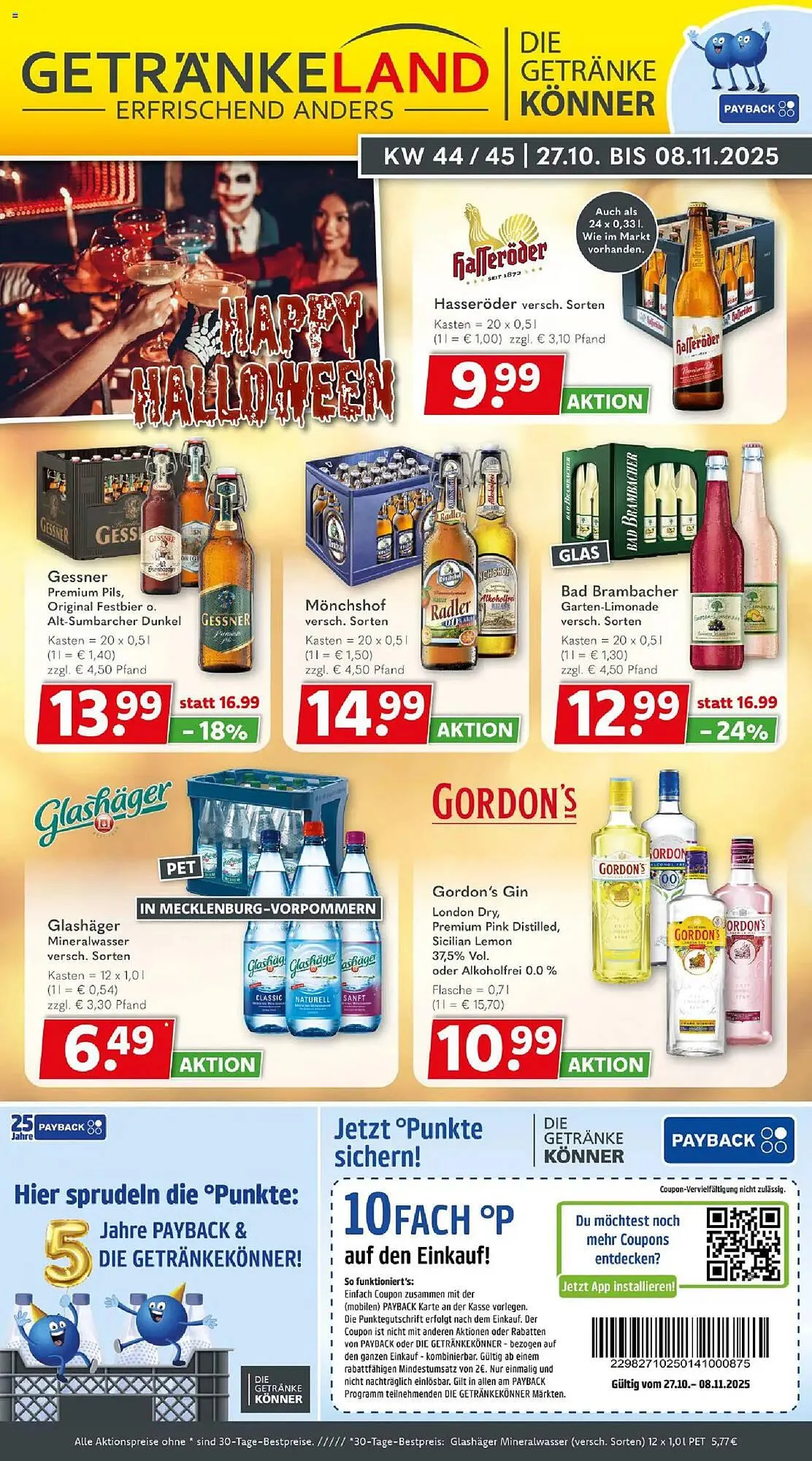 Getränkeland Prospekt von 27. Oktober bis 8. November 2025 - Prospekt seite 1