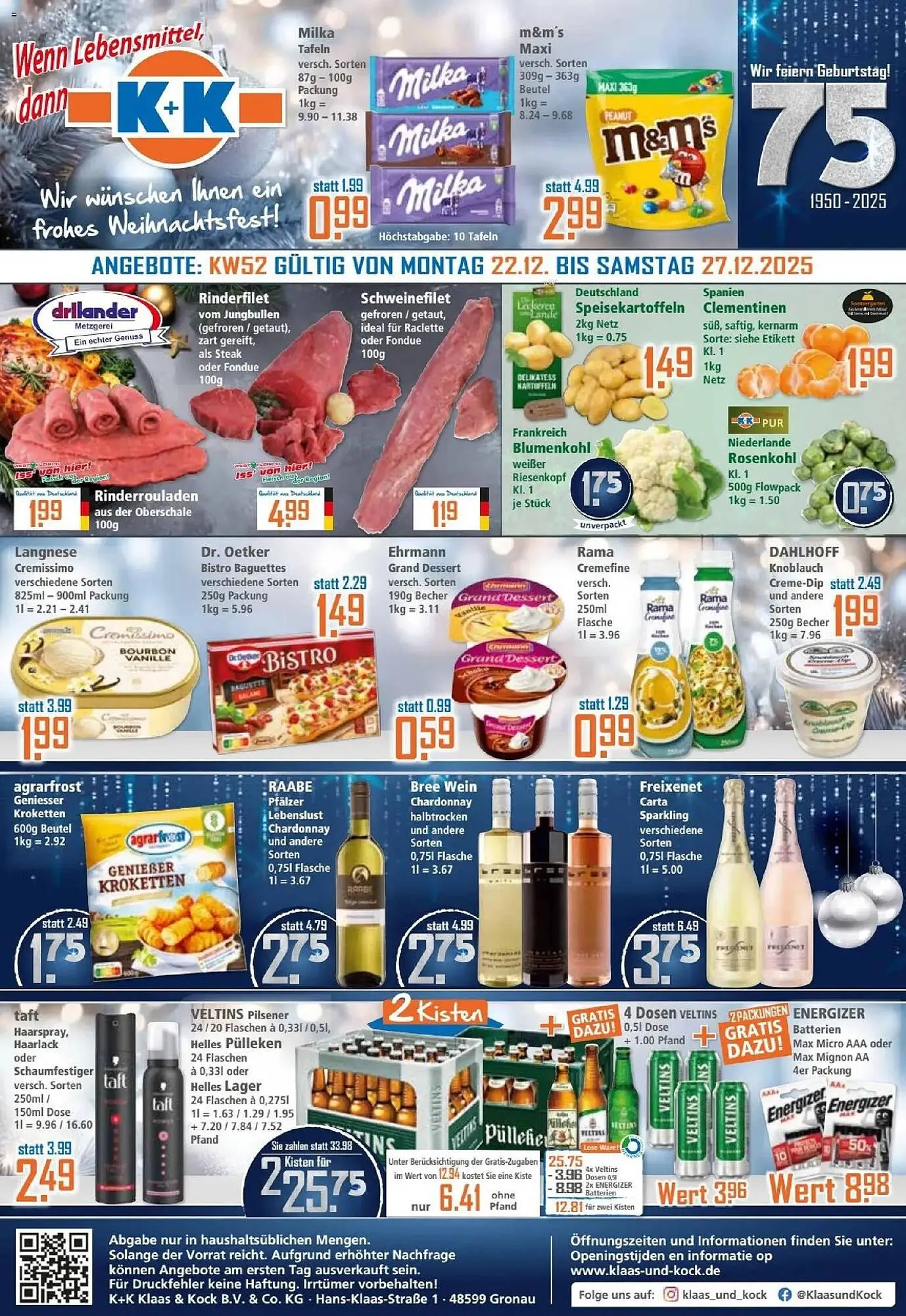 Klaas und Kock Prospekt von 22. Dezember bis 27. Dezember 2025 - Prospekt seite 1