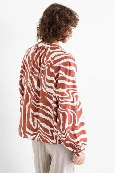 V-neck blouse - patterned