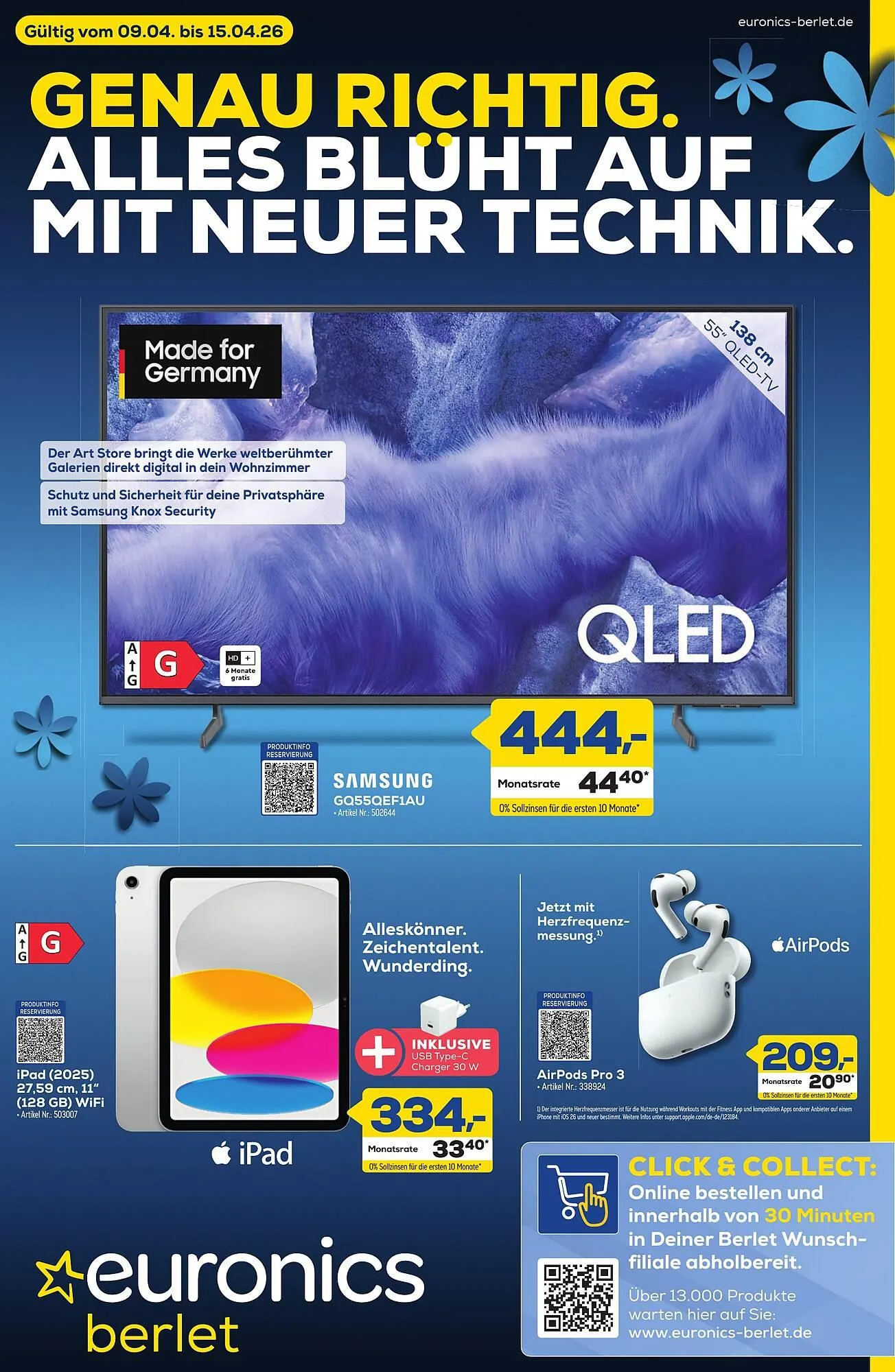 Euronics Berlet Prospekt von 9. April bis 15. April 2026 - Prospekt seite 1