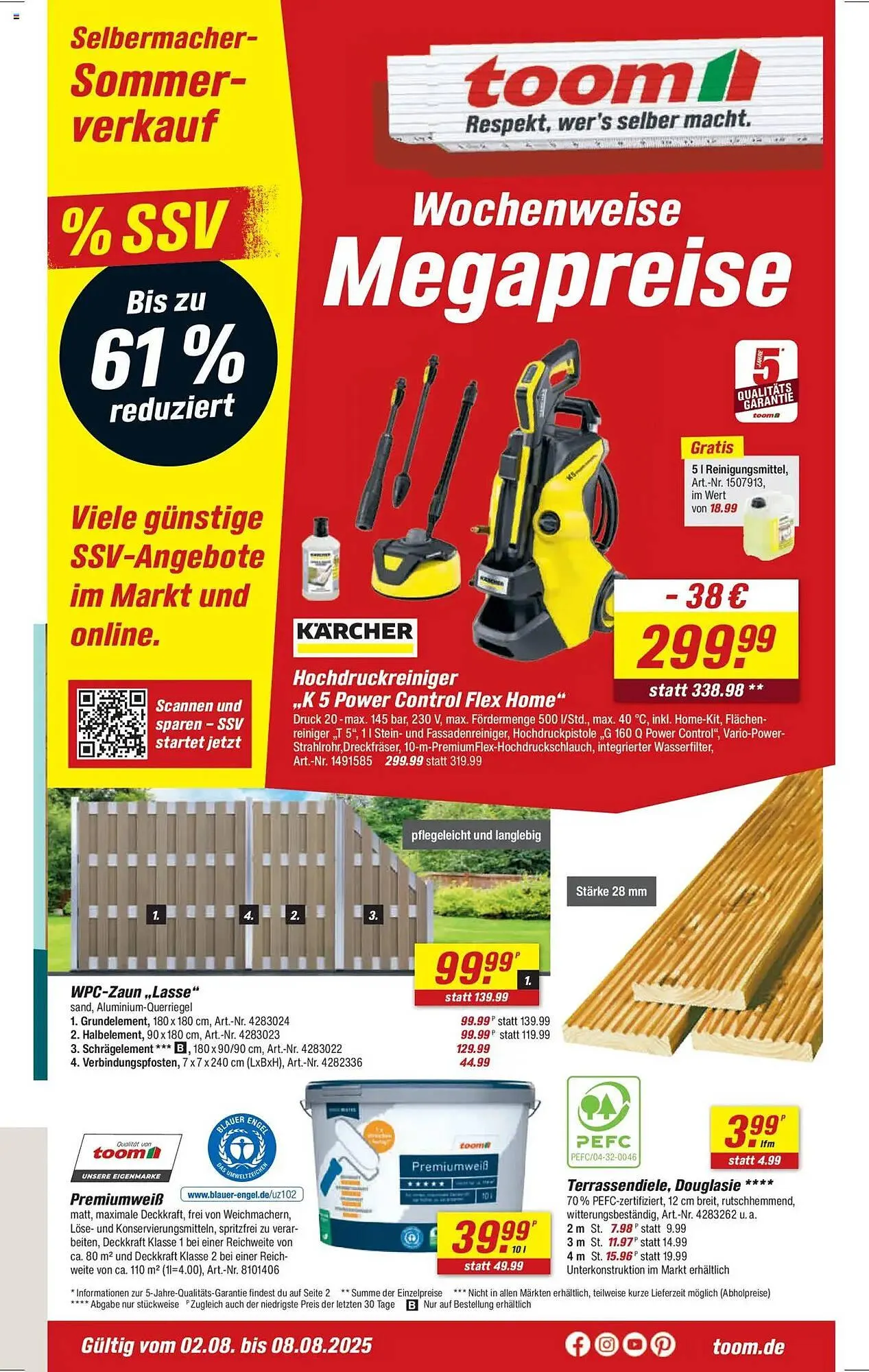 toom Baumarkt Prospekt von 2. August bis 8. August 2025 - Prospekt seite 1