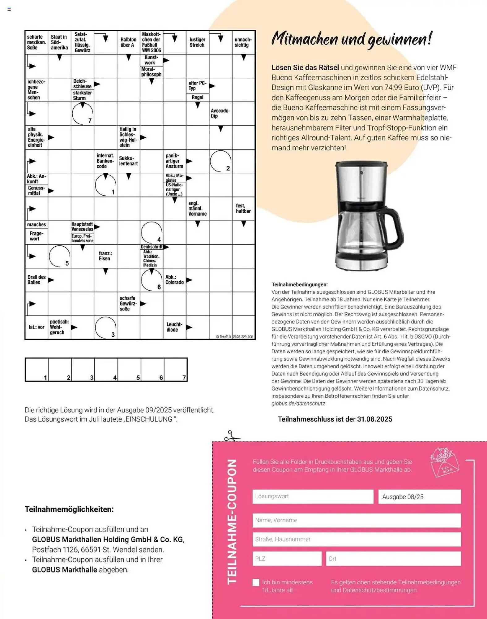 Globus Prospekt von 1. August bis 31. August 2025 - Prospekt seite 31