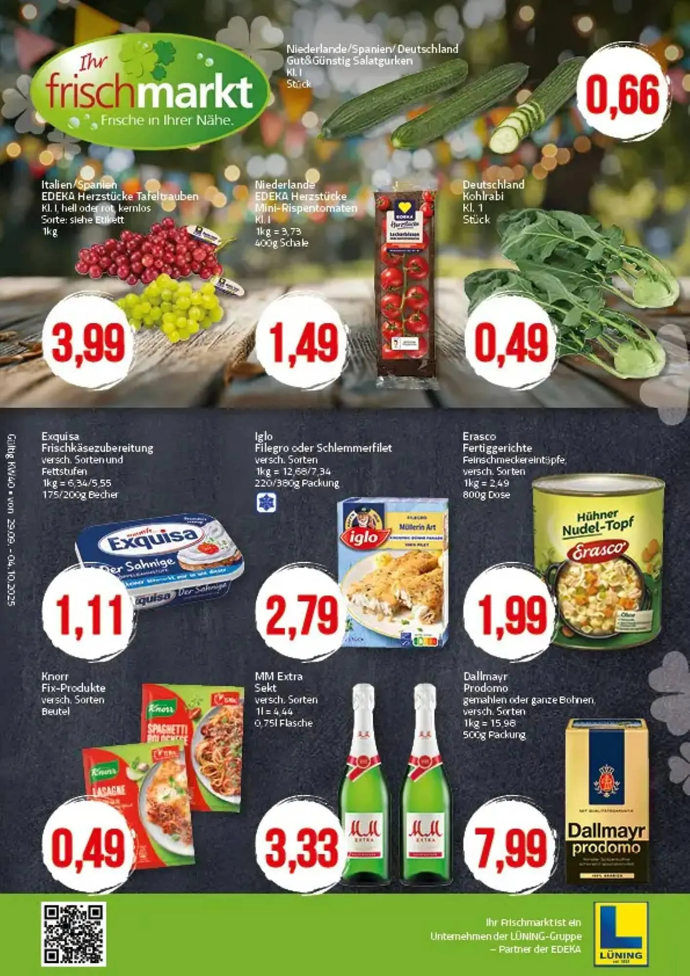 Ihr Frischmarkt Prospekt von 29. September bis 4. Oktober 2025 - Prospekt seite 1