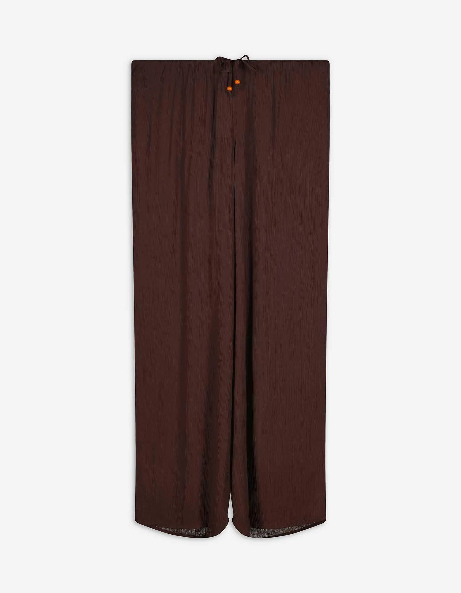 Pantaloni a palazzo - Vita elasticizzata - marrone scuro