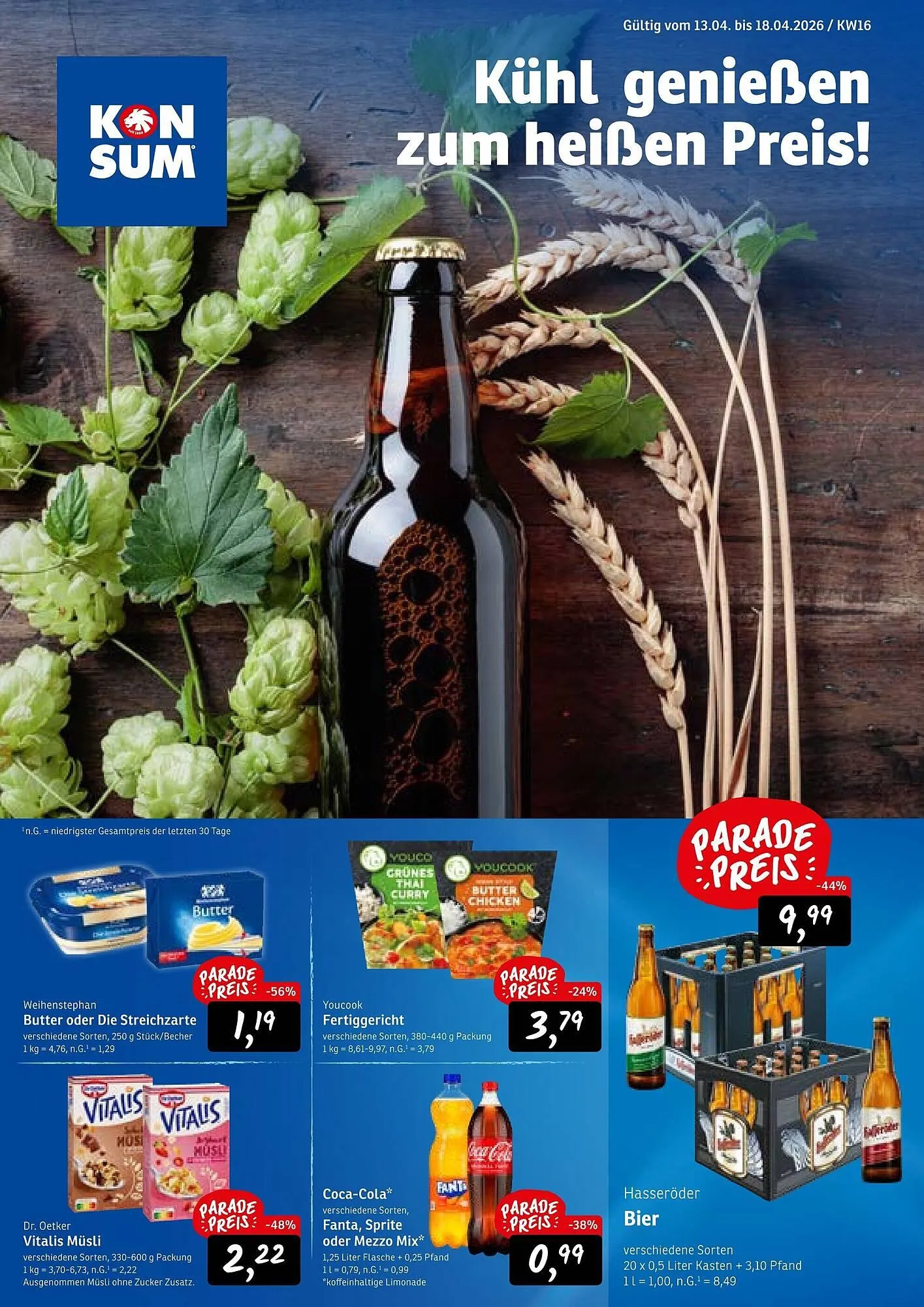 KONSUM Prospekt von 13. April bis 18. April 2026 - Prospekt seite 1
