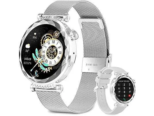 RAYOFI HK88 Smartwatch Silikon, 18 mm, Silver