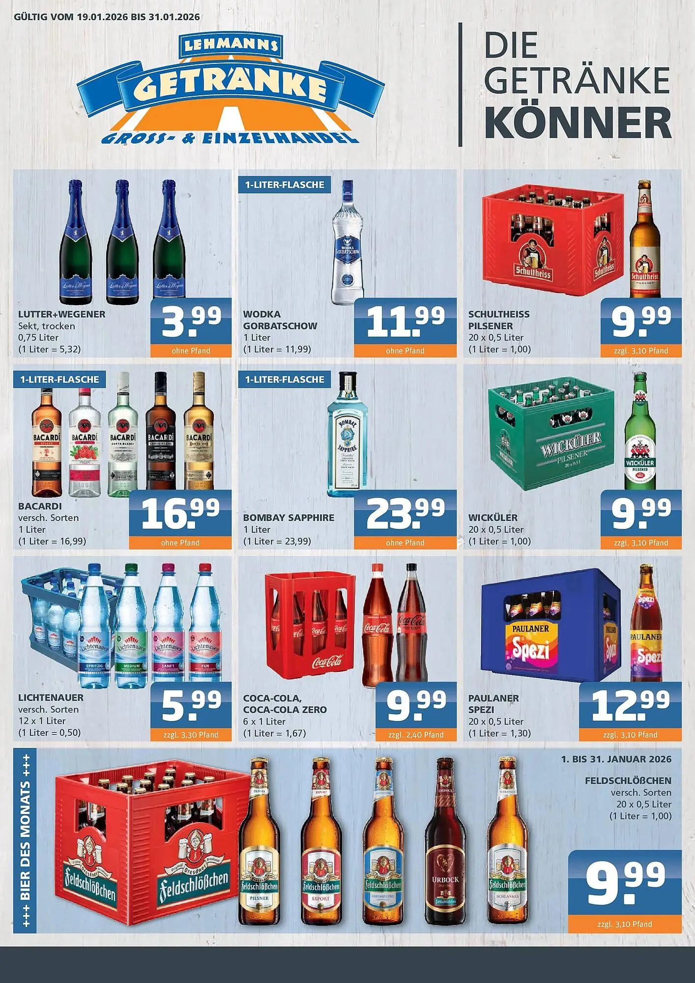 Getränke Lehmann Prospekt von 18. Januar bis 31. Januar 2026 - Prospekt seite 1