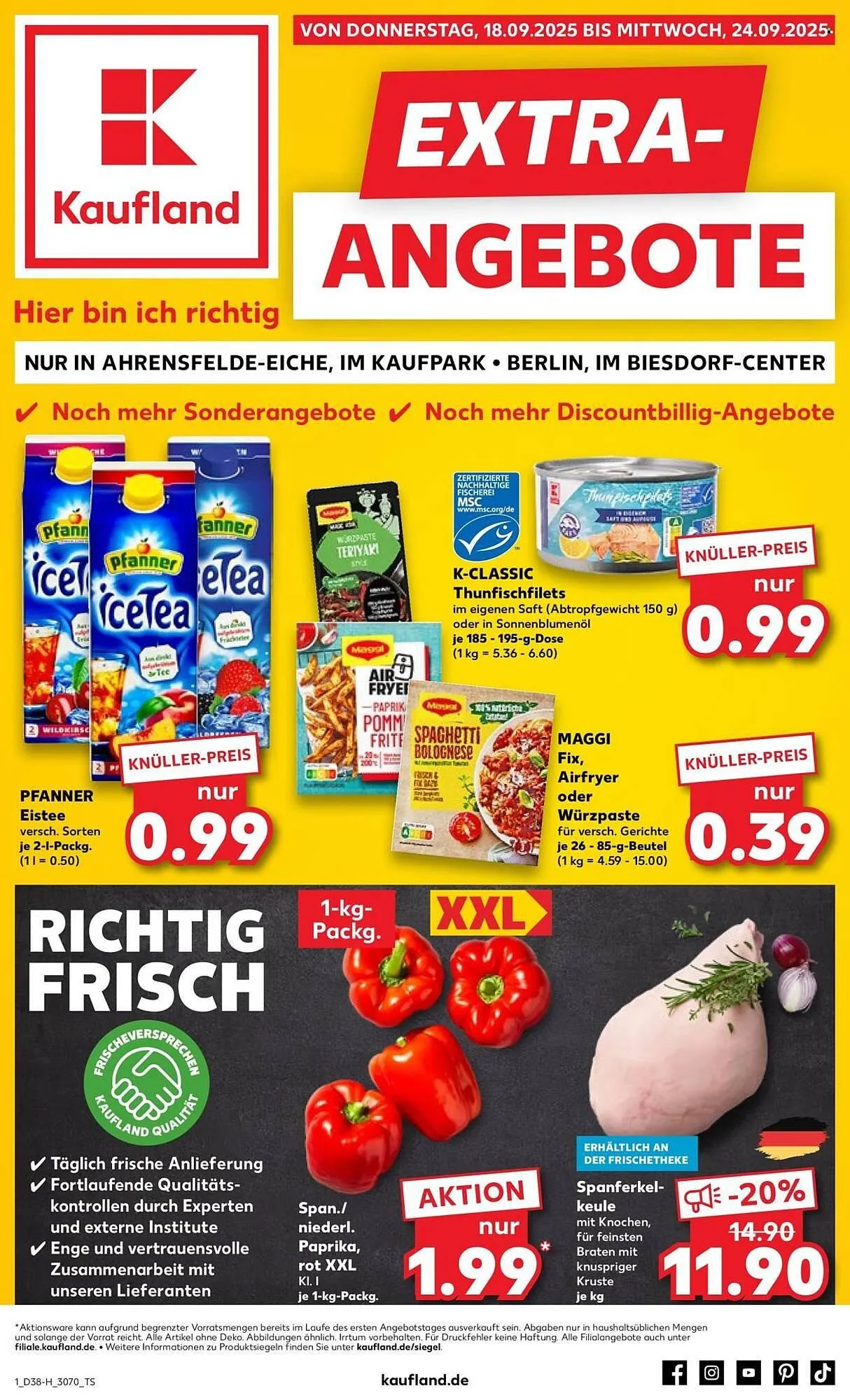 Kaufland Prospekt von 18. September bis 24. September 2025 - Prospekt seite 1