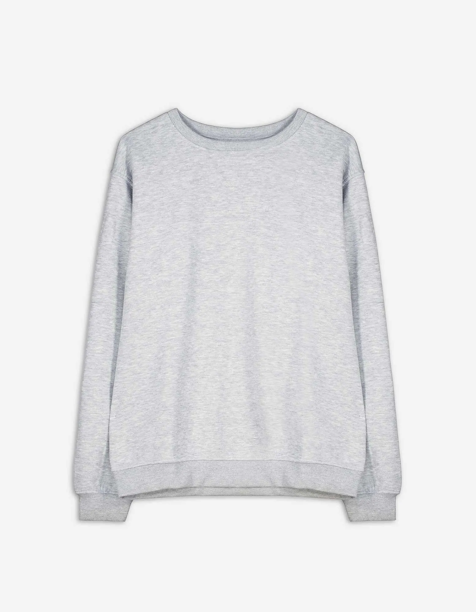 Sweatshirt - Rundhals-Ausschnitt - grau