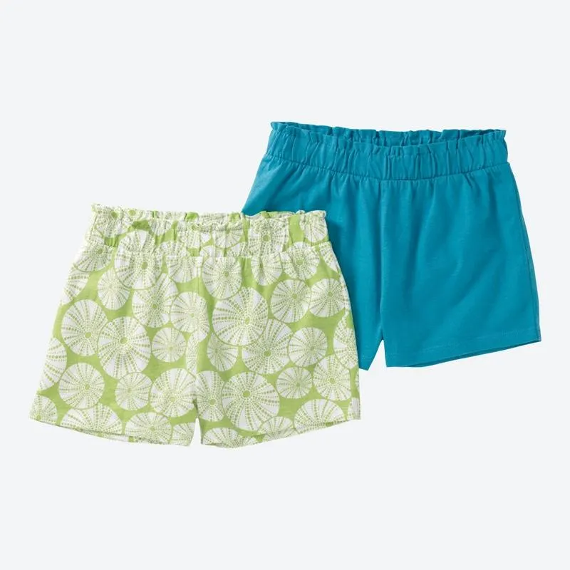 Kinder-Mädchen-Shorts aus Baumwolle, 2er-Pack