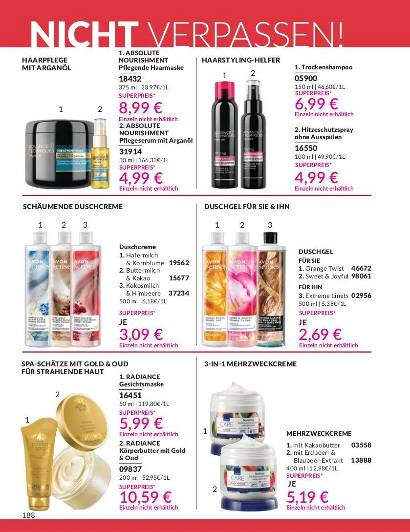 Avon Aktueller Prospekt von 9. April bis 23. April 2025 - Prospekt seite 188