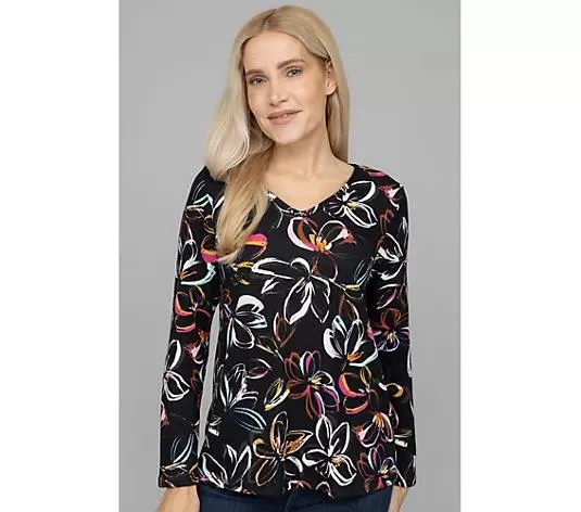 Wählen Sie Ihre Variante: KIM & CO. Shirt, 1/1-Arm Soft Touch Jersey V-Ausschnitt figurumspielend