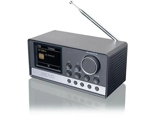 PEAQ PCR 440 Radiowecker mit DAB+, DAB+/FM, DAB+, FM, Bluetooth, Schwarz/Grau